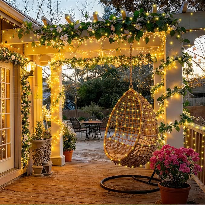 KNONEW 600ft 1500 LED Christmas String Lights Outdoor 8 Lighting Modes & Timer - Image 3