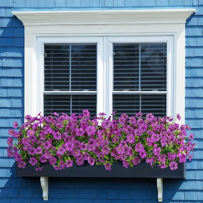 Bassion Artificial Flowers for Outdoors, 24 Bundles UV Resistant Fake Flowers - Image 4