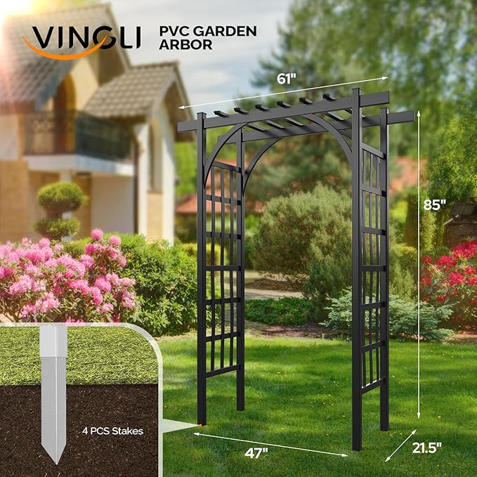 VINGLI Garden Arbor, PVC Wedding Arch - Image 3