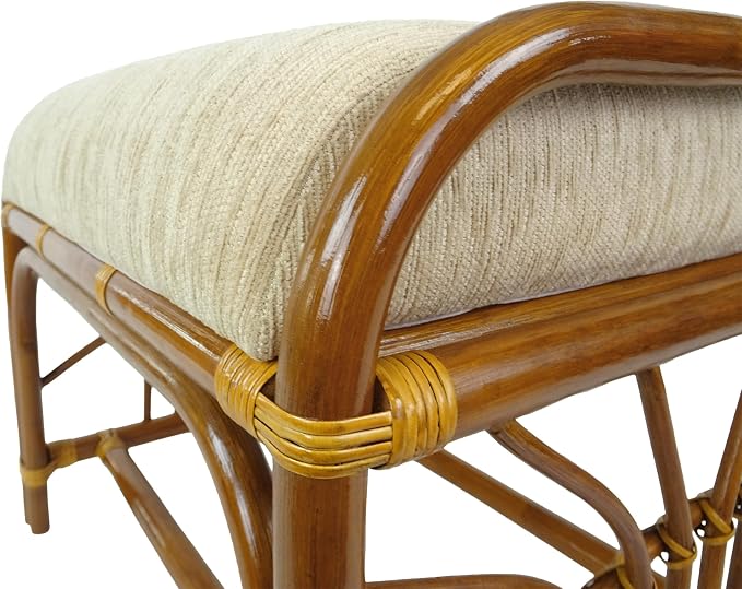 Krit Handmade Rattan Wicker Ottoman Footstool - Image 6