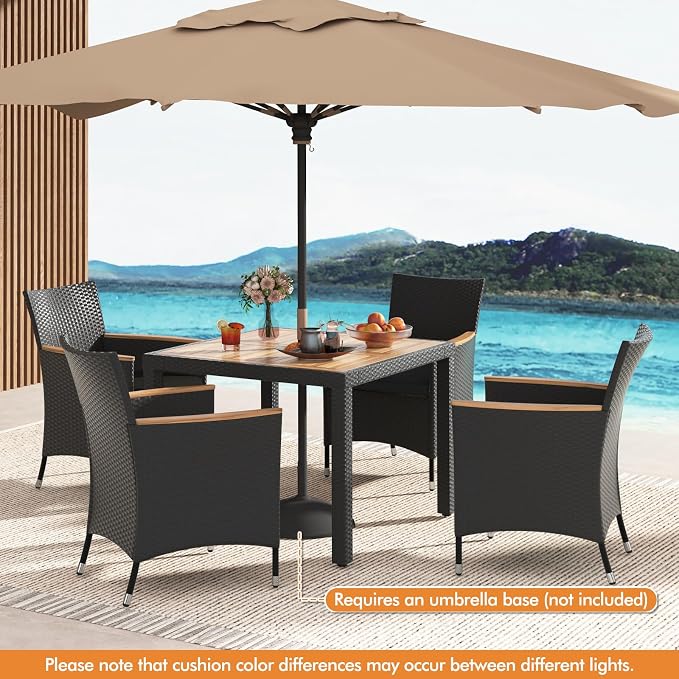 Tangkula 5 Pieces Rattan Outdoor Dining Set - Image 4