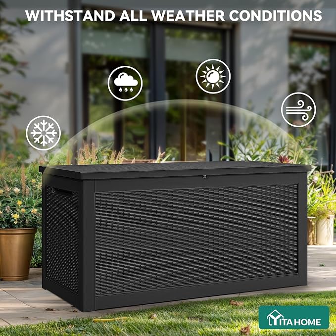 YITAHOME 260 Gallon XXL Large Deck Box, Outdoor Resin Storage Box, Lockable - Image 3