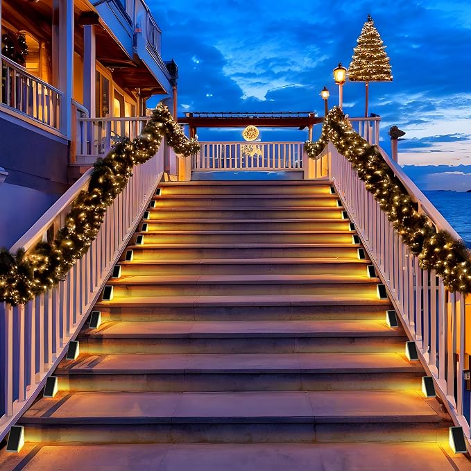 6 Pack Solar Stair Lights Outdoor Stair Lights - Image 6