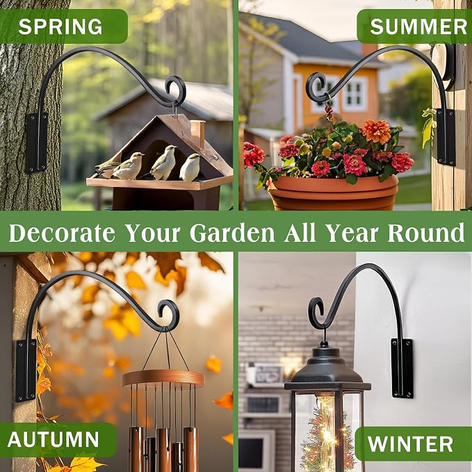 16 Inch Plant Hangers Outdoor 4 Pack, Plant Hanging Hook Bracket - Image 8