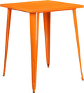Flash Furniture Nolan Commercial Grade 31.5" Square Orange Metal Indoor-Outdoor by FlashFurniture