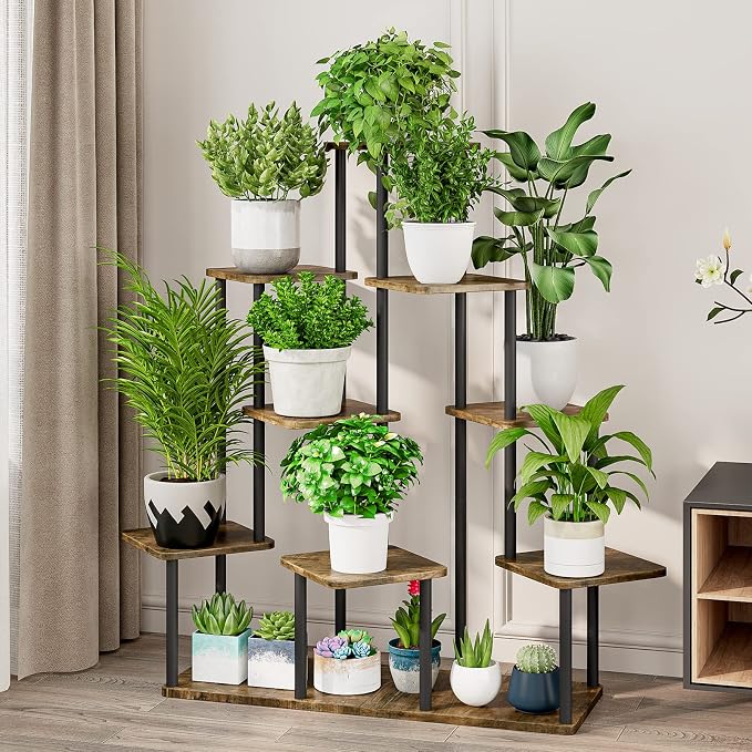 AZERPIAN Plant Stand 9 Tier Indoor Metal Flower Shelf - Image 2