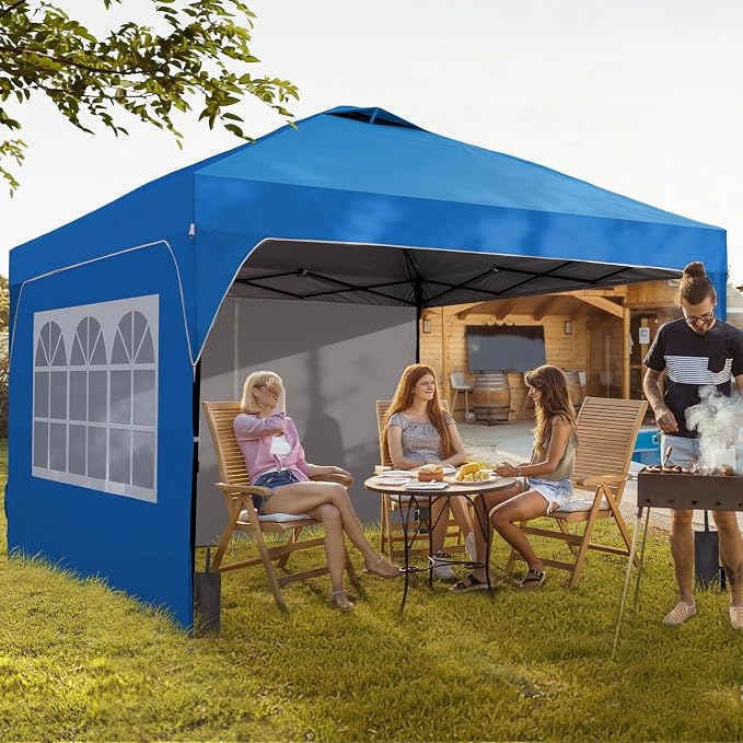 8x8 FT Pop Up Canopy with 1-Button Push, 4 Removable Sidewalls, Instant Canopy - Image 7