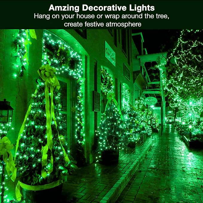 BrizLabs Christmas Lights, 69.6ft 300 Count Green String Lights, Connectable - Image 5