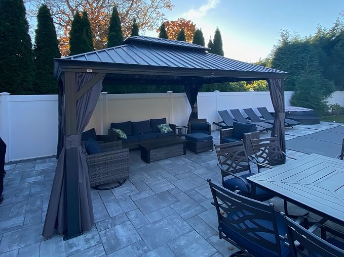 PURPLE LEAF 12' X 16' Permanent Hardtop Gazebo Aluminum Gazebo - Image 2