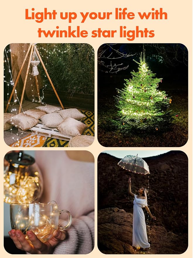 Twinkle Star 4 Pack Solar String Lights Outdoor, Total 460 FT 480 LED Solar - Image 2