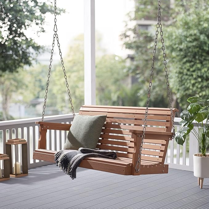 Psilvam Porch Swing, 2-Person Poly Lumber Outdoor Porch Swing, All-Weather by PsilvamGardenFurniture