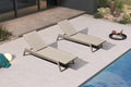 PURPLE LEAF Outdoor Chaise Lounge 2 Pieces Chair Patio Aluminum Recliner by PURPLELEAF
