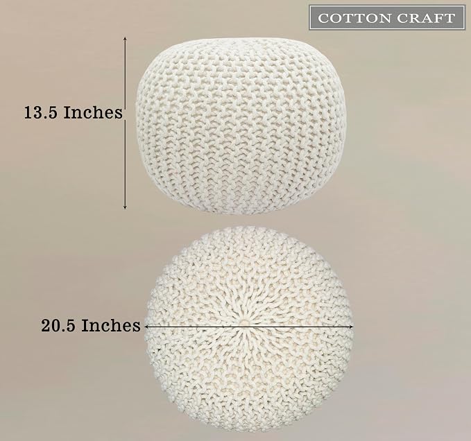 COTTON CRAFT Round Dori Pouf - Image 3