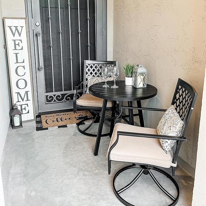PHI VILLA 3 Piece Outdoor Bistro Dining Set - Image 2