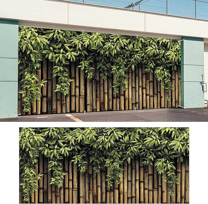 Bamboo Garden Garage Door Banner 6x13FT, Large Outdoor Nature Decoration - Image 6