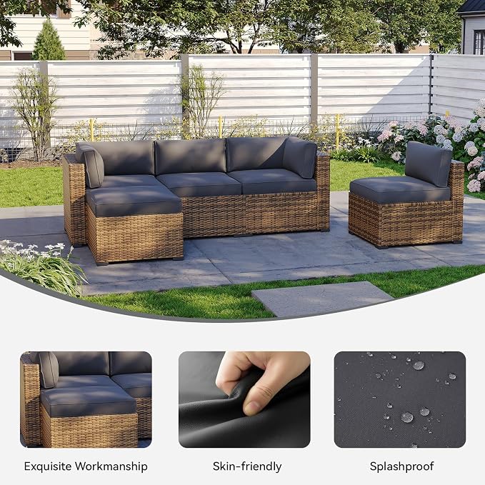 Aoxun 11pcs Patio Cushion Covers Replacement, Waterproof Outdoor Furniture - Image 6
