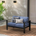 Wisteria Lane Patio Furniture Aluminum Loveseat, All-Weather Outdoor 2 Seats by WisteriaLane