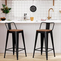 WENTMENT Bar Stools Set of 2 Counter Height Metal Barstools by WENTMENT