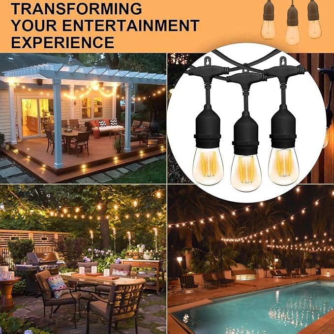 Banord Outdoor String Lights, 48FT Waterproof Patio Lights - Image 2