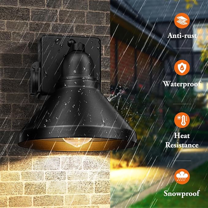 Brightever Motion Sensor Outdoor Wall Lights, Dusk to Dawn Porch Lights Outdoor - Image 6