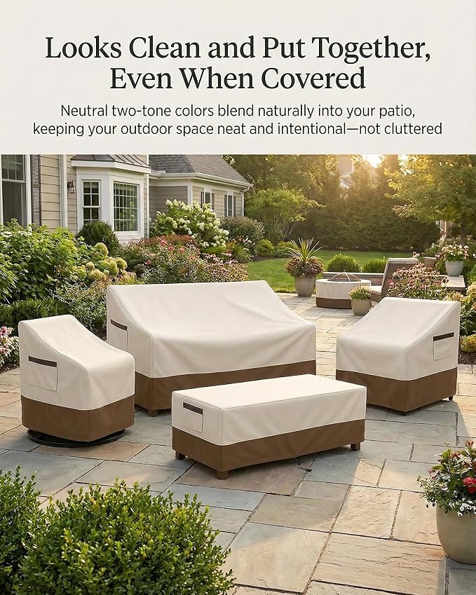 4-Piece Patio Furniture Cover Set, Waterproof Outdoor Furniture Covers - Image 8