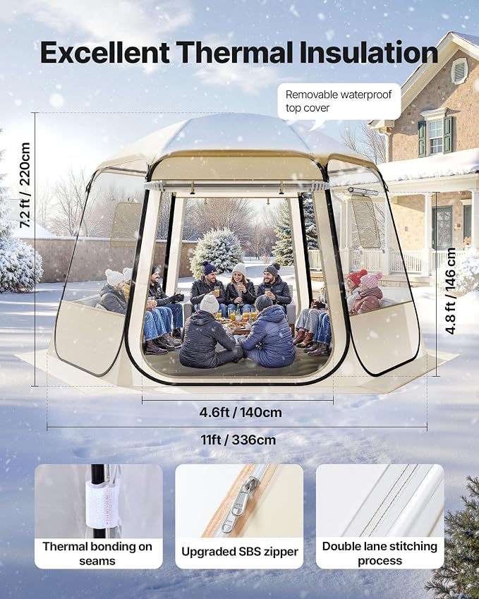 VEVOR Pop up Sports Tent, 8 Sizes Optional Clear Bubble Tent - Image 5
