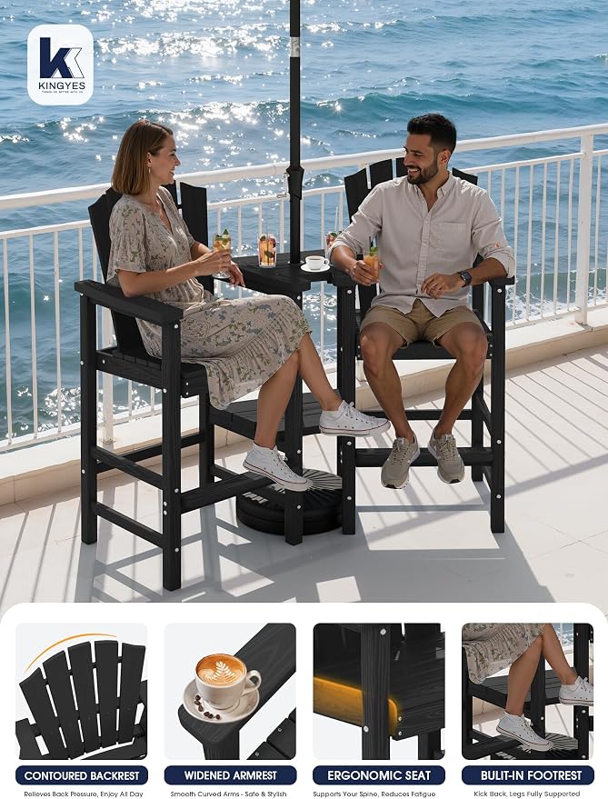 KINGYES Tall Adirondack Chair Set of 2 - Image 9