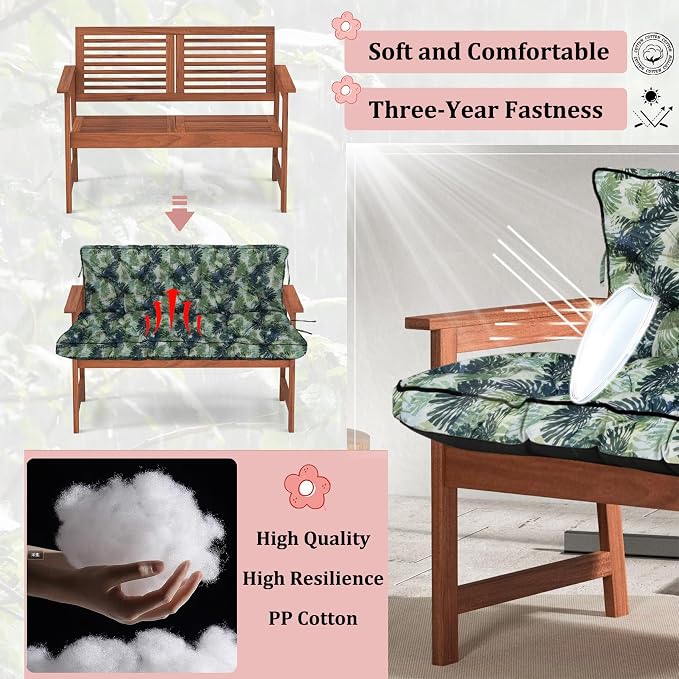 2-3 Seat Swing Replacement Cushion, Outdoor Bench Cushions - Image 3