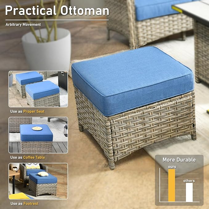 HOOOWOOO 6 Piece Patio Furniture Conversation Sets - Image 8