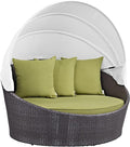 Modway Convene Wicker Rattan Outdoor Patio Retractable Canopy Round Poolside by Modway