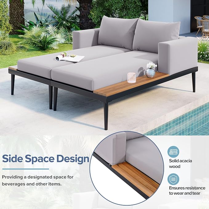 Outdoor Double Metal Daybed, - Image 6
