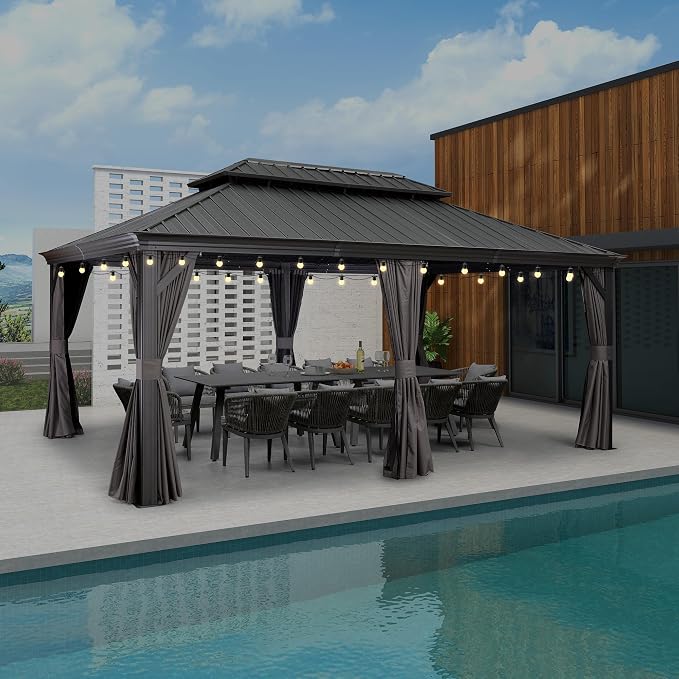 PURPLE LEAF 12' X 18' Aluminum Gazebo by PURPLELEAF