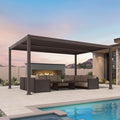 PURPLE LEAF 11' x 15' Louvered Pergola Outdoor Adjustable Louvre Shade Modern by PURPLELEAF