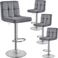 Yaheetech Bar Stools Set of 4, Velvet Fabric Swivel Barstools, Height by Yaheetech