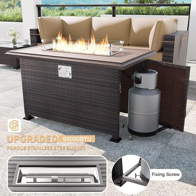 Kullavik 8 Pieces Outdoor Patio Furniture Set, Sectional Sofa Set - Image 3