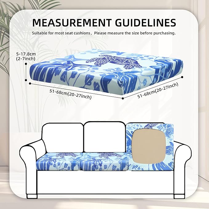 8Pcs Stretch Patio Cushion Covers, Outdoor Couch Covers Replacement, Outdoor - Image 2