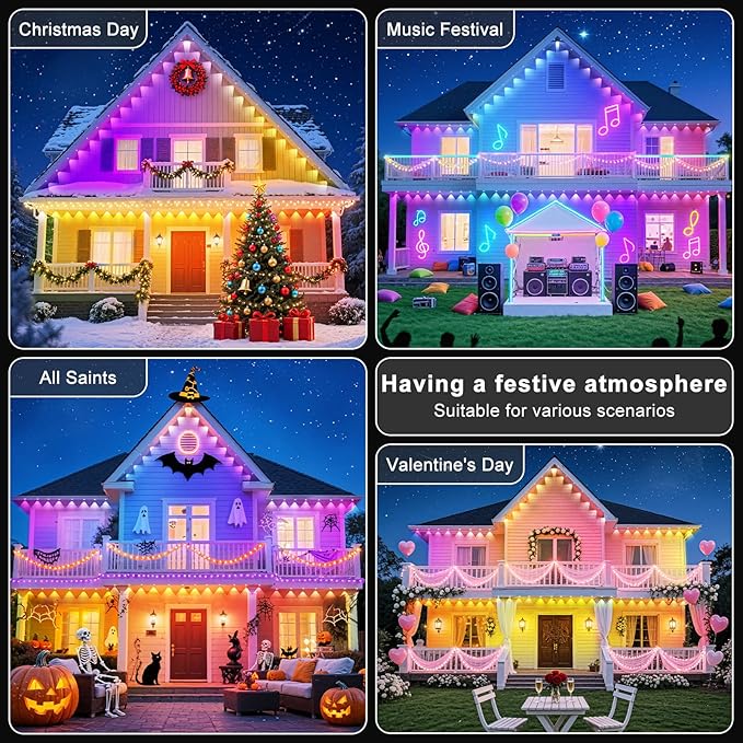 400Ft Permanent Outdoor Lights for House Waterproof, IP67 LED Eave Lights - Image 7