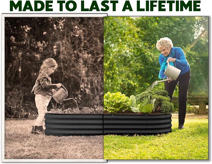 Plant & Plot Galvanized Raised Garden Beds Outdoor // 8×4×1 ft Planter Raised - Image 3