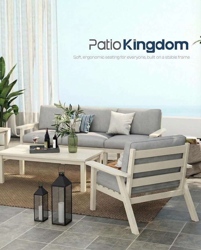 Patio Furniture Set 7 Seats, HDPE Outdoor Sectional - Image 8