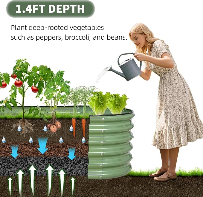 1MORE Galvanized Raised Garden Bed- Planter Garden Boxes Outdoor, Raised Beds - Image 3