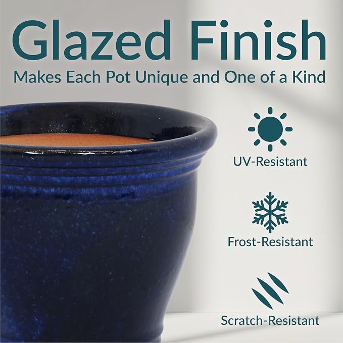 Sunnydaze Round Ceramic Planter - Image 4