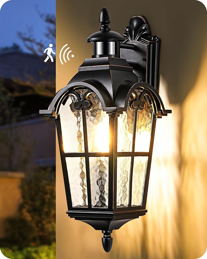 EDISHINE 20.2" Large Motion Sensor Outdoor Wall Lights, Dusk to Dawn Exterior by EDISHINE