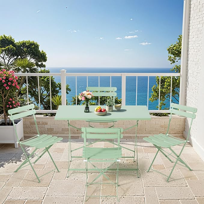 MELLCOM 5-Piece Foldable Patio Dining Set - Image 3