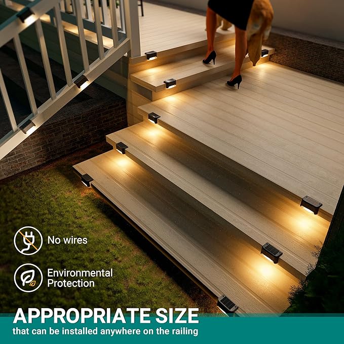 SOLPEX Solar Deck Lights Outdoor 20 Pack, Solar Step Lights Waterproof Led - Image 3