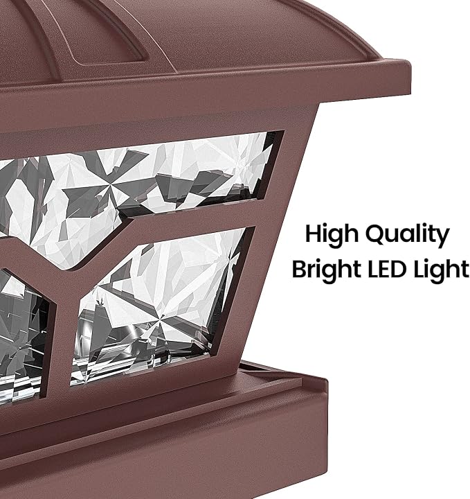 SIEDiNLAR Solar Post Cap Lights Outdoor 2 Color Modes 8 LEDs - Image 6