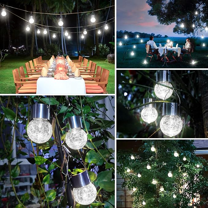 12Pack Outdoor Hanging Solar Lights - Image 7
