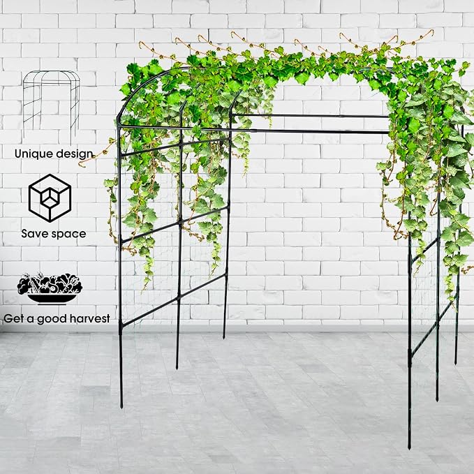Garden Arch Trellis for Climbing Plants Outdoor, Grape Vine Tomato Bean U Frame - Image 2