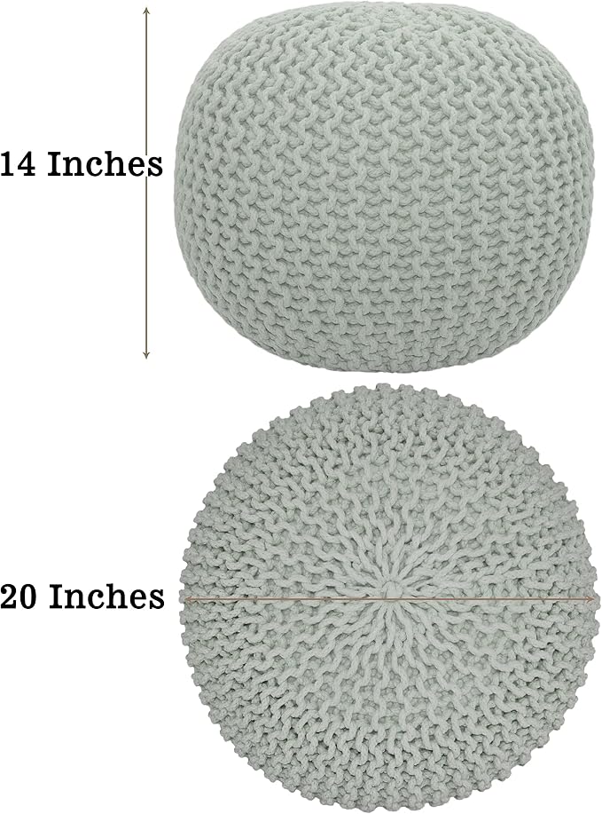 COTTON CRAFT Round Pouf Ottoman - Image 3