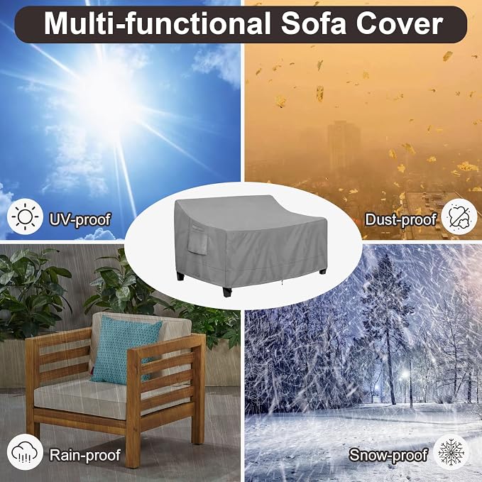 PureFit Outdoor Couch Cover Waterproof Patio Sofa Furniture Covers, 2-Seater - Image 6