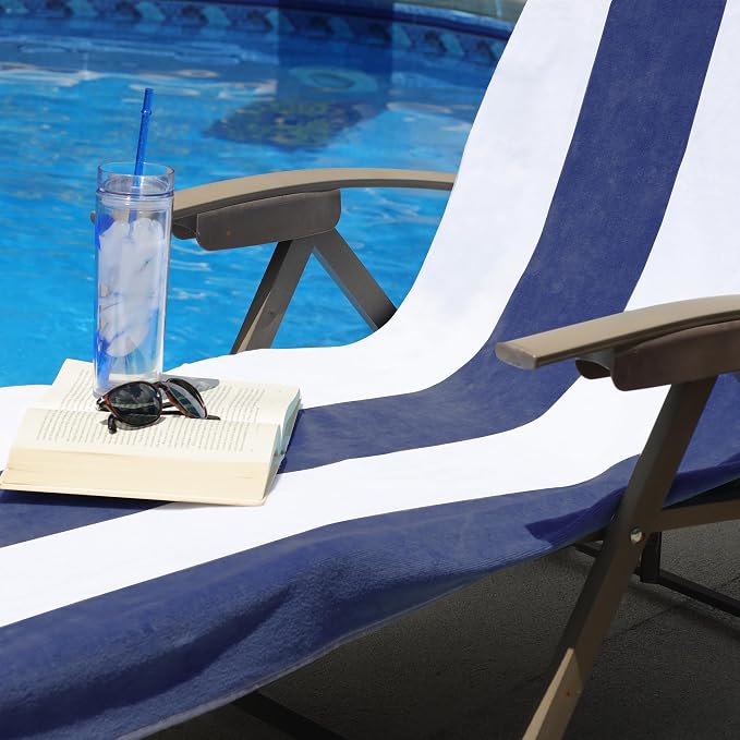 Superior Cabana Cotton Lounge Chair Cover, Outdoor Towel/Chaise Furniture Covers - Image 8
